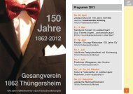 Festschrift - Gesangverein 1862 Thüngersheim eV