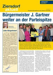 Bürgermeister J. Gartner weiter an der Parteispitze - Ziersdorf