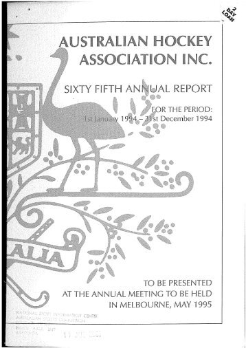 Australian Hockey Association Annual Report 1994