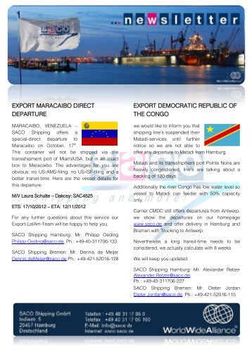 export maracaibo direct departure export democratic republic of the ...