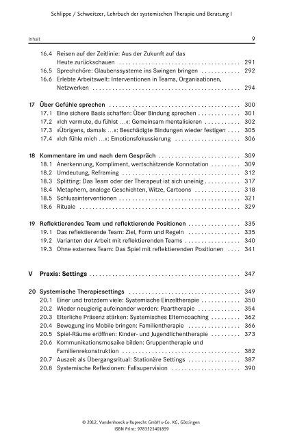 Lehrbuch der systemischen Therapie und Beratung I - Vandenhoeck ...