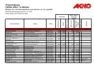 Preiserhebung Pellets offen / in Säcken