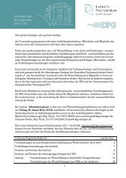 Semesterprogramm - Institut für Psychoanalyse der DPG Stuttgart