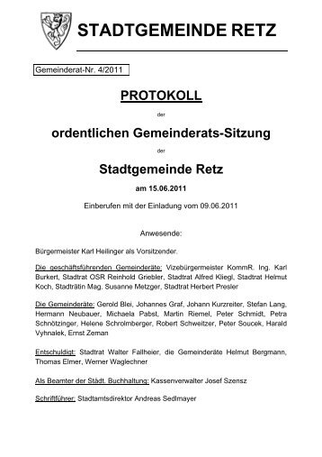 GR-Sitzungsprotokoll 2011-04 (59 KB) - .PDF - Retz