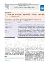 GC-MS analysis of bioactive constituents of Peristrophe ... - Apjtb.com