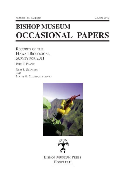 OCCASIONAL PAPERS - Hawaii Biological Survey - Bishop Museum