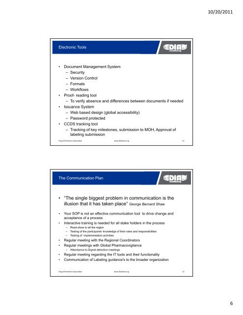 Building a Core Labeling Process - Drug Information Association