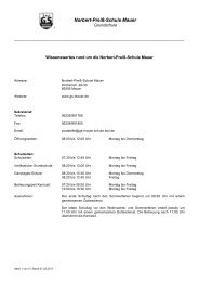 Wissenswertes Rund um die Norbert-Preiß Schule - Gemeinde Mauer