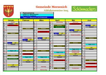 Abfallkalender 2013 - Gemeinde Merzenich