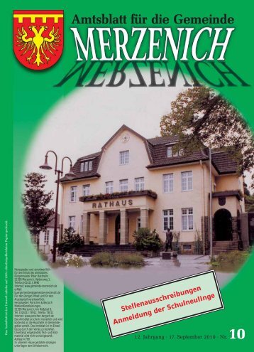 Stellenausschreibung - Gemeinde Merzenich