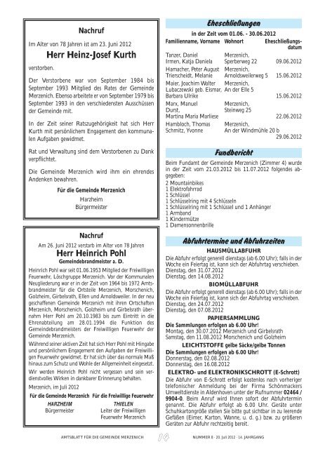 Nr. 08/2012, erschienen am 20.07.2012 - Gemeinde Merzenich