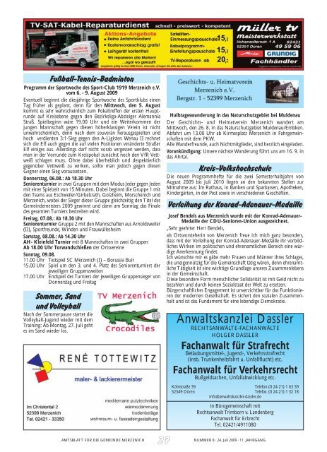 Amtsblatt für die Gemeinde - Gemeinde Merzenich