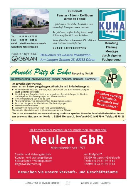 Amtsblatt für die Gemeinde - Gemeinde Merzenich