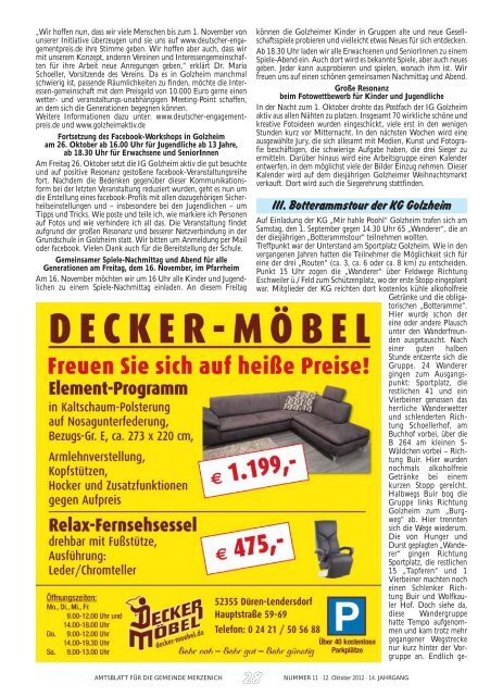 es steht ja im Amtsblatt - Gemeinde Merzenich