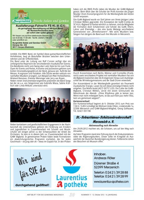 es steht ja im Amtsblatt - Gemeinde Merzenich