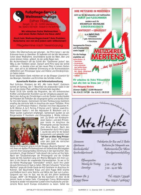 Nr. 13/2009, erschienen am 11.12.2009 - Gemeinde Merzenich