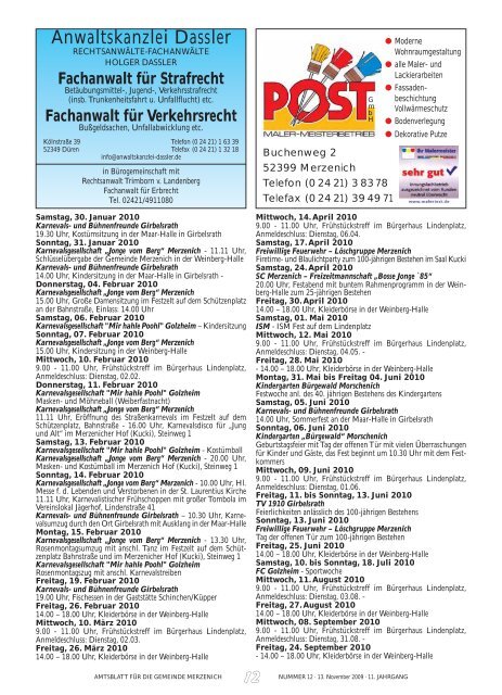 Nr. 12/2009, erschienen am 13.11.2009 - Gemeinde Merzenich