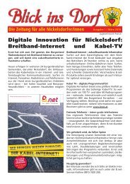 Digitale Innovation für Nickelsdorf: Breitband-Internet und Kabel-TV