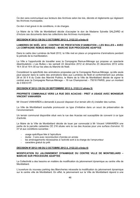 Consulter le Procès-verbal du 5 novembre 2012 - Montbéliard