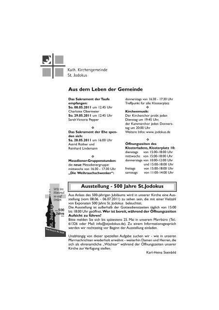 Ausgabe Mai 2011 - St. Jodokus Bielefeld