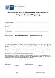 Sachliche und zeitliche Gliederung der Berufsausbildung