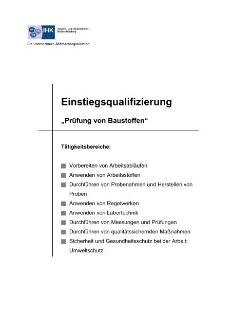 Einstiegsqualifizierung - IHK Gießen Friedberg