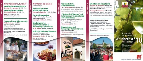 Programm des Mistelbacher Weinherbsts
