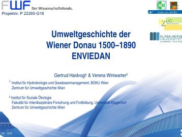 Umweltgeschichte der Wiener Donau 1500 - Wiener Gewässer ...