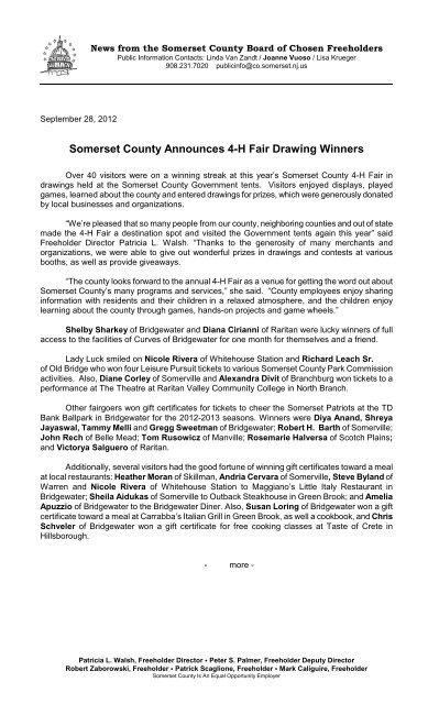 news from the somerset county board of chosen freeholders