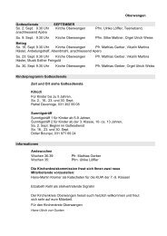 Oberwangen Gottesdienste SEPTEMBER So. 2. Sept. 9.30 Uhr ...