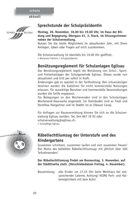 mitteilungen 11/11 - Gemeinde Eglisau