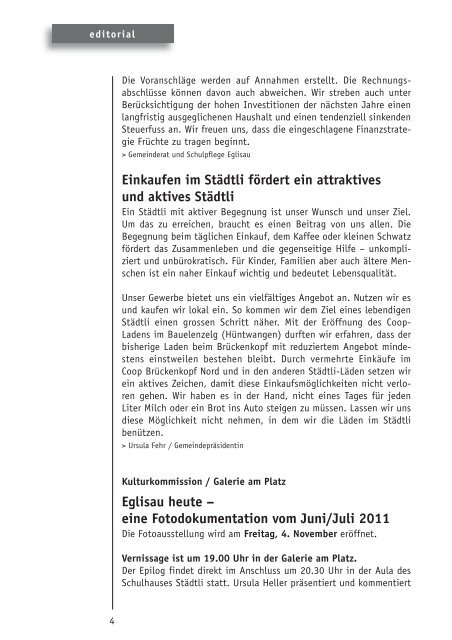 mitteilungen 11/11 - Gemeinde Eglisau