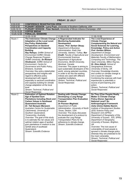 third international conference on climate change