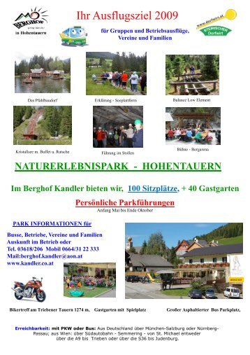 Besuchen Sie den Naturerlebnispark Hohentauern - Steirische ...