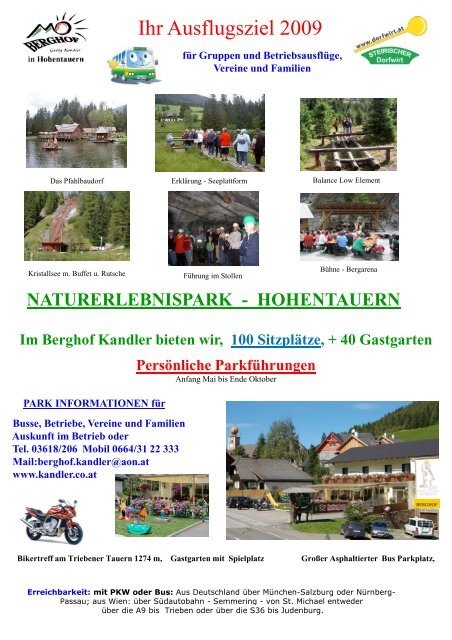 Besuchen Sie den Naturerlebnispark Hohentauern - Steirische ...