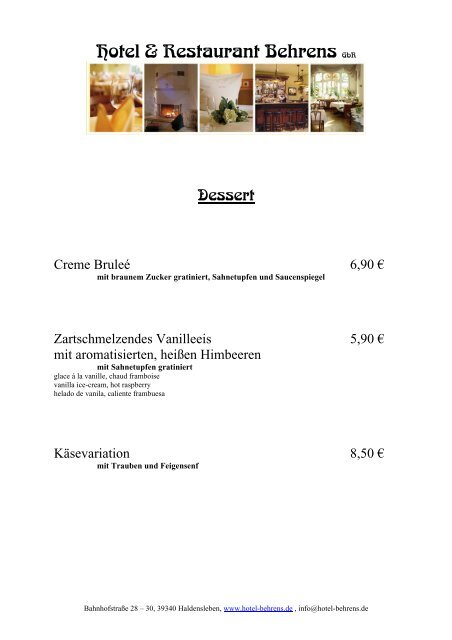 Restaurant - Hotel Behrens