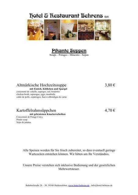 Restaurant - Hotel Behrens
