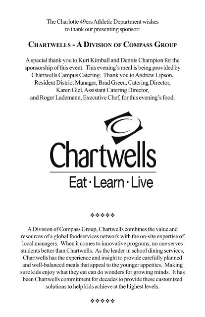 chartwells - adivision of compass group - Charlotte 49ers