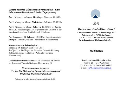 Meßstetten Jahresprogramm 2013.pdf - Deutscher Diabetiker Bund ...