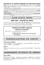 Réunion mensuelle - Section genevoise du Club alpin Suisse