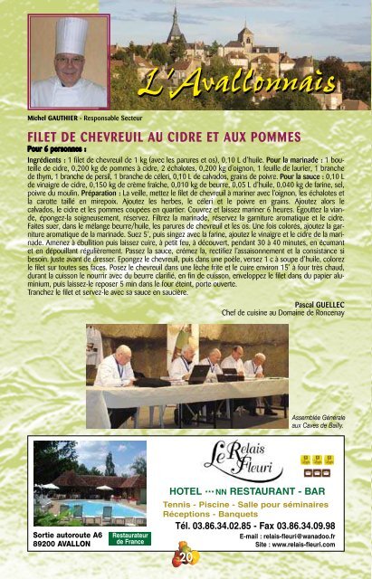 Les recettes de nos chefs 2011 - Amicale des cuisiniers de l'Yonne