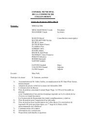 CONSEIL MUNICIPAL DE LA COMMUNE DE COLLEX-BOSSY