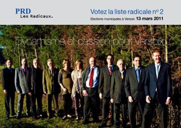 Dynamisme et passion pour Versoix - Parti Radical de Versoix