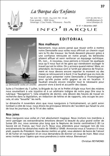 Info'Barque No 37 - La Barque des Enfants