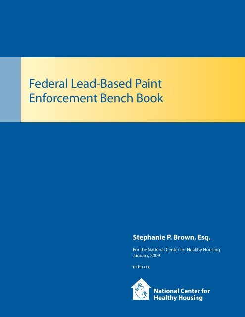 B. Federal Lead-Based Paint Enforcement Bench Book - National ...