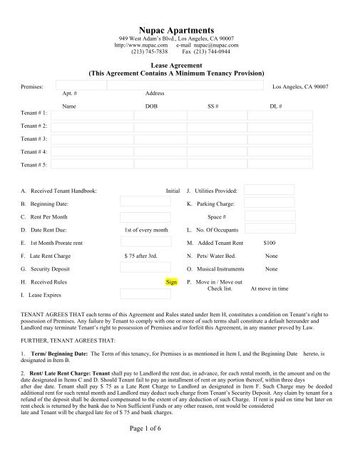 Download Rental Agreement - Nupac Apartments