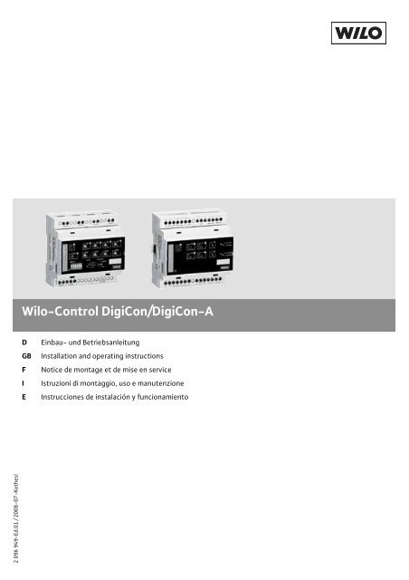 Wilo-Control DigiCon/DigiCon-A