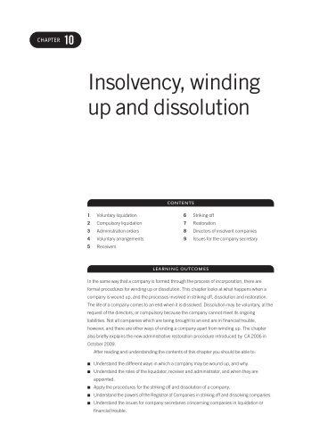 Insolvency, winding up and dissolution - ICSA