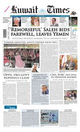 'Remorseful' Saleh bids farewell, leaves Yemen - Kuwait Times