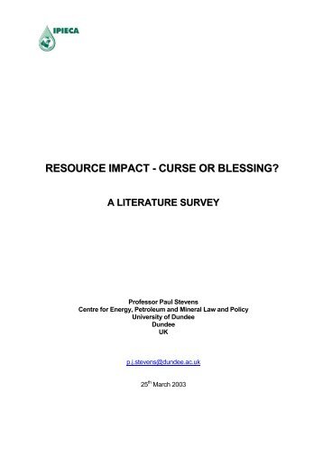 resource impact: a curse or a blessing - University of Dundee